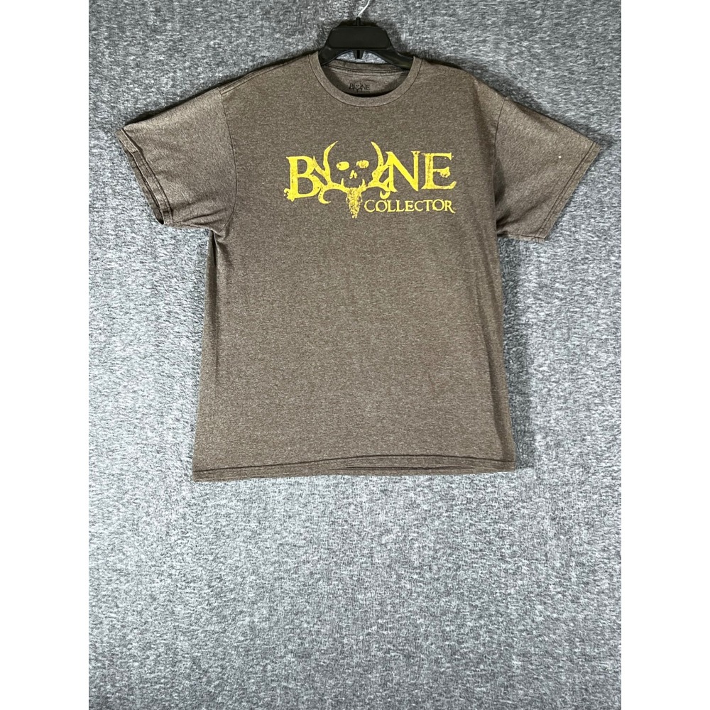 Bone Collector Mens Heather Brown‎ Graphic T-Shirt Skull Antler Logo Size L